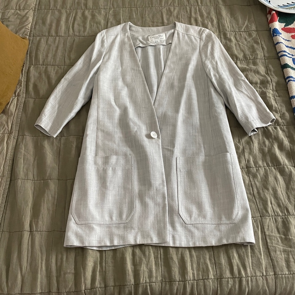 True vintage Christian Dior longline linen blazer